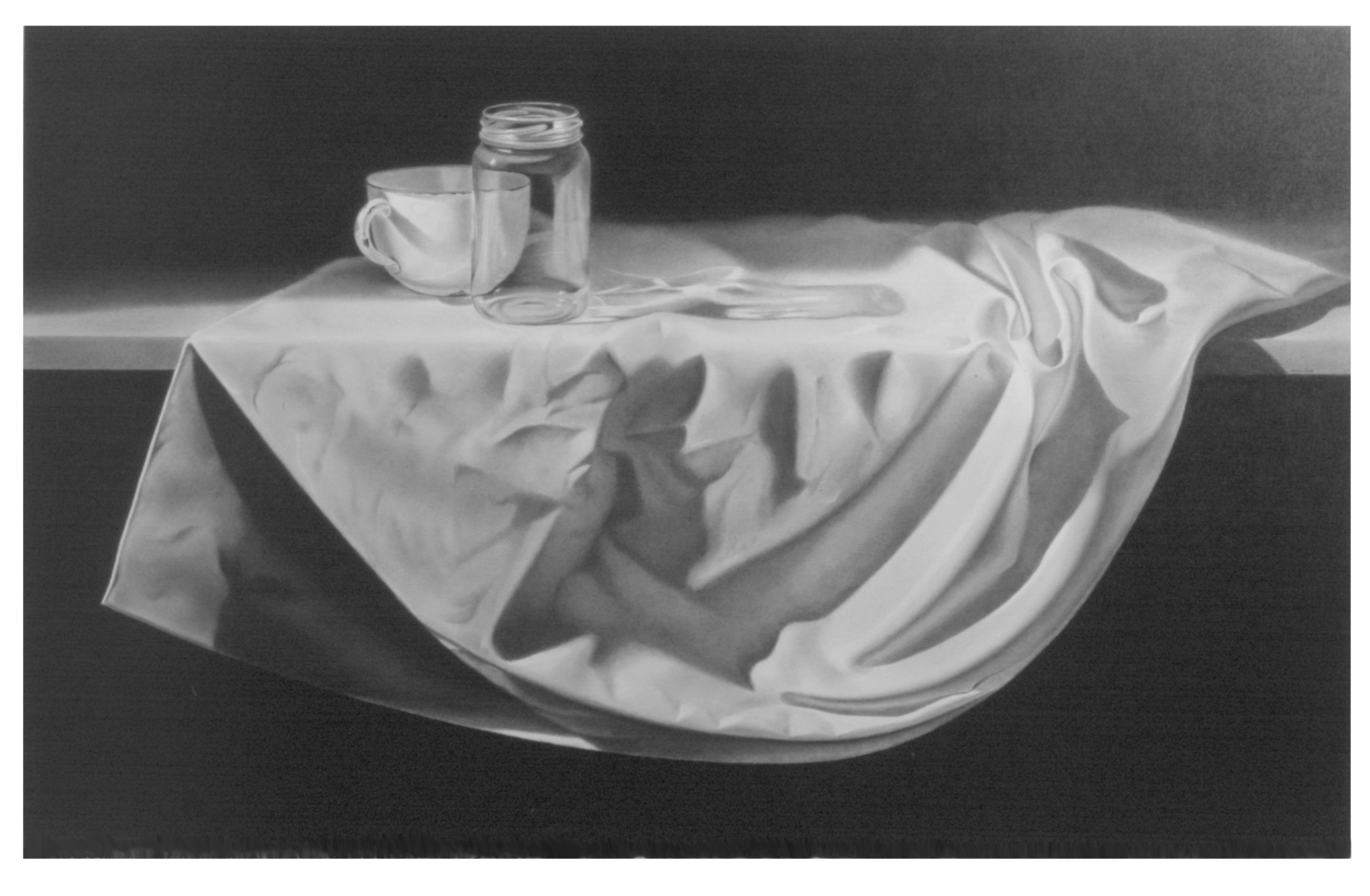 TARRO Y TAZA SOBRE UNA TELA