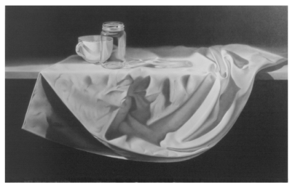 TARRO Y TAZA SOBRE UNA TELA